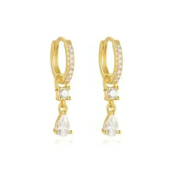 Water Drop Pendant 925 Sterling Silver Earrings - Picture 2 of 4